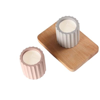 China Home Decoration Matte Concrete Aromatherapy Candle Container High Color Cement Candle Vessels for sale