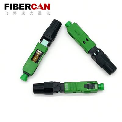 China Bare Fibers Invention Patented SC APC Field Assembly FTTH Fiber Optic Fast Connector for sale