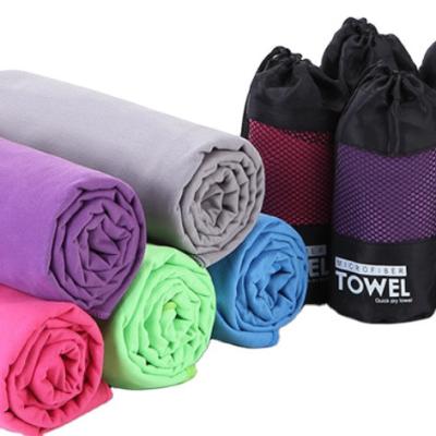 China Hypoallergenic Sports Towel Double-Sided Quick-Dry Fleece Absorbent Towel Swimming Microfiber Bath Towel Logo for sale