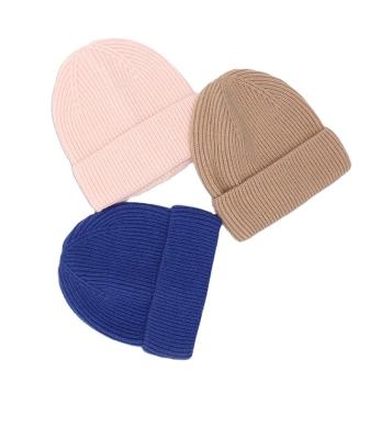 China COMMON Fashion Beanie Hat Solid Color Ear Protection Cold Proof Knitted Woolen Hat With Logo Winter Hat Wholesale for sale