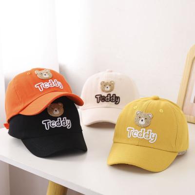 China All-match casual children's baseball cap spring and new summer teddy bear letter printing boys and girls kids baseball caps for sale