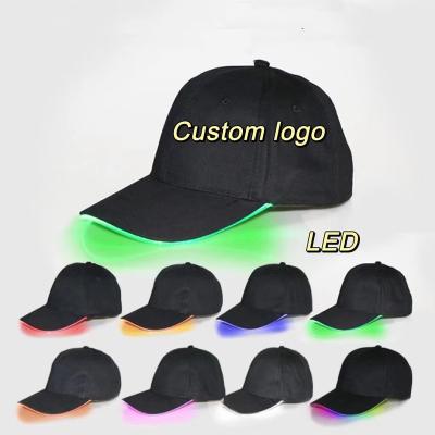 China Outdoor Sunshade Fashion Cotton LED Mountaineering Sunscreen Luminous Baseball Cap Hat Casual Luminous Running for sale