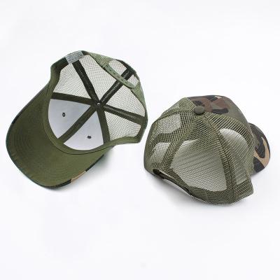 China COMMON Military Plain Ponytail Hat All-match Shade Mesh Breathable Outdoor Trucker Mesh Messy Hat Bun Hat for sale