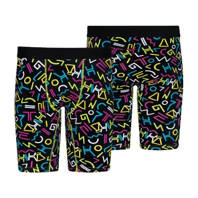 China Antibacterial Custom Printing Polyester Spandex Branded High Quality Black Elastic Waistband For Sublimation Boxer Briefs Custom Logo for sale