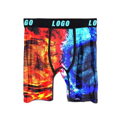 China 2022 Antibacterial Wholesale Custom Logo Print Polyester Boys Boxers Briefs Custom Made Shorts Plus Size Elastic Waistband Boxer For Men Underwear for sale