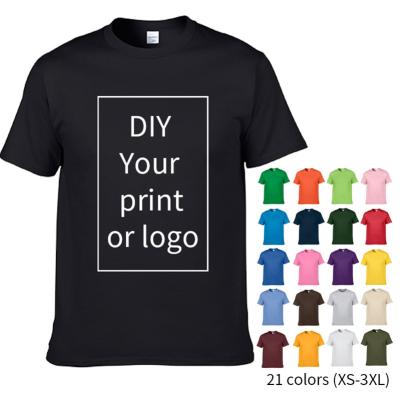 China Anti-Wrinkle T Shirts Custom Printed T Shirts Custom Logo Screen Printed For Design Your Own Logo On Plain White 100% Cotton T Shirt for sale