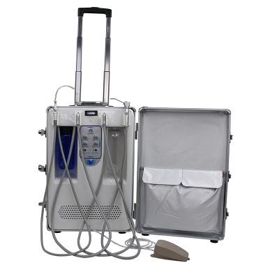 China Portable Metal Dental Unit With Built-in Dental Traction Rod Air Compressor Turbine Instrument Machine for sale