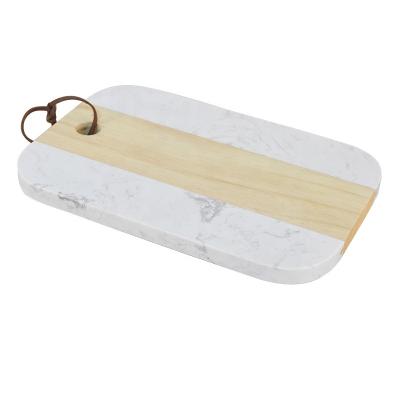 China Wooden Mini Rectangle Rubber and Marble Viable Serving Board Cheese Tray for sale