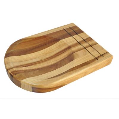 China Sustainable Mezzaluna Cleaver And Acacia Wood Board Set Cheese Knife Set With Board for sale