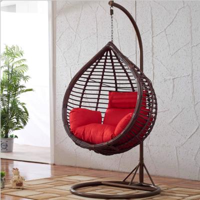 China Modern Hanging Weaving Patio Swing Chair Synthetic Garden Wicker Outdoor Wicker Furniture Handwork Furniture for sale