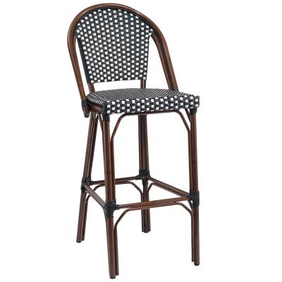 China UV-Resistant Weather Proof Outdoor Metal Rattan Bistro Bar Stools Bar Chairs for sale