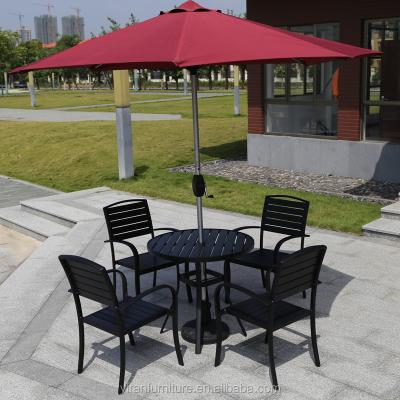 China Heavy Duty Side Lines Products Hotel Garden Weather Table Garden Furniture 4 Side Lines Table With Umbrella for sale