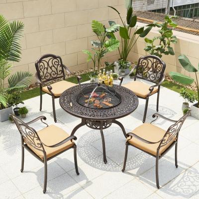 China Luxury Cast Aluminum Waterproof Garden Patio Furniture Panel Set Outdoor Furniture for sale