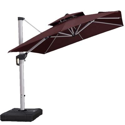 China Outdoor 3m LED Light Garden Metal Furniture Patio Modern Umbrella Parasol Umbrella for sale