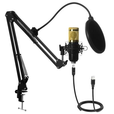 China High Quality USB Microphone USB Condenser Microphone With Shock Mount Arm Stand for sale