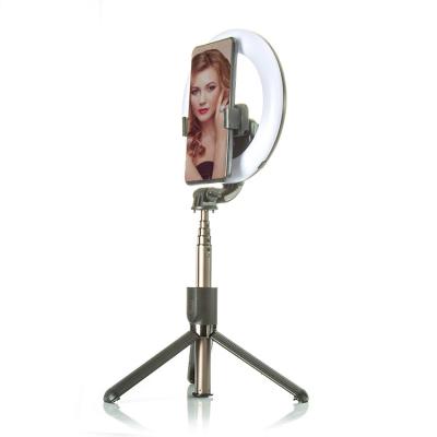 China Stainless+ABS Desktop Camera Live Stream Selfie Ring Light Portable 6 Inch Rechargeable with Phone Holder for sale