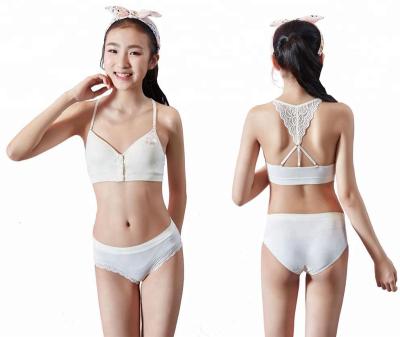 China Antibacterial high quality junior college girs bra panties set youth printed bra for sale