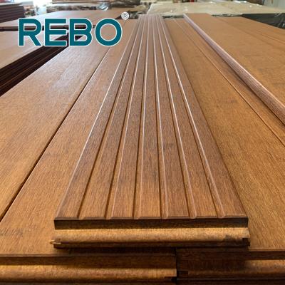 China Modern High Durability Fast Installation Outdoor Bamboo Flooring Natural Color Carbonized Bamboo Decking for sale