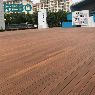 China Waterproof / Fire Retardant / Rot Rerssistance / Mothproof REBO Charred Outdoor Garden Bamboo Flooring Decking for sale