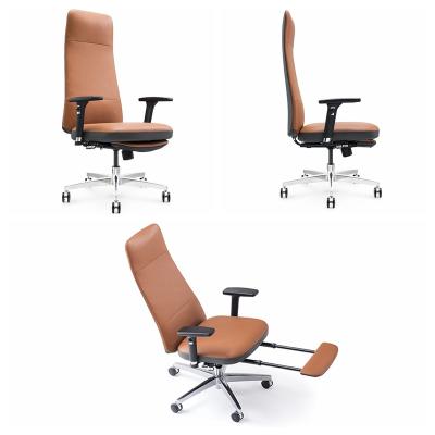 China (Size) factory wholesale adjustable PU leather office chair with footrest for sale