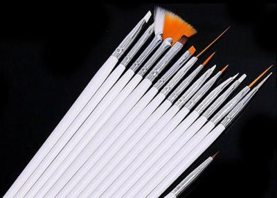 China 15pcs Nail Cleaning Brushes With Thick Handle For Acrylic Art White Color for sale