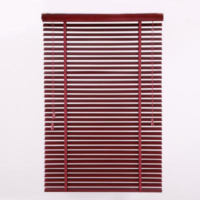 China Slat Customize Furniture Faux Red Brown Color PVC Wood Blinds for sale