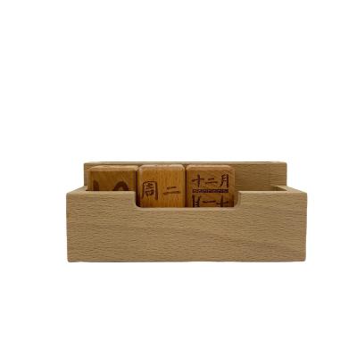 China Wholesale Wooden Advent Desk Creative Beech Calendar Card Holder from China Manufacturer for sale