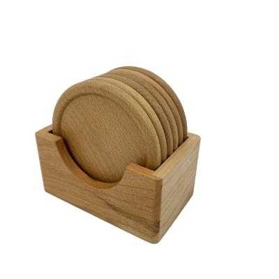 China Wear-resisting and not easy to deform low price resin cup professional high quality wooden beech set coaster for sale for sale