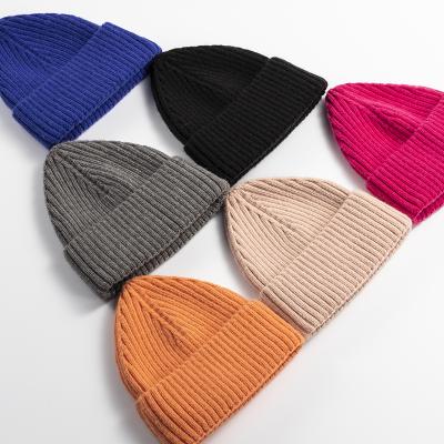 China 2021 COMMON fashion beanie hat wholesale white multicolor unisex knit custom winter cuff winter beanies for women for sale