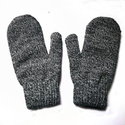 China High quality unisex custom made knitted acrylic gloves winter mittens soft promotional cheap mittens for sale