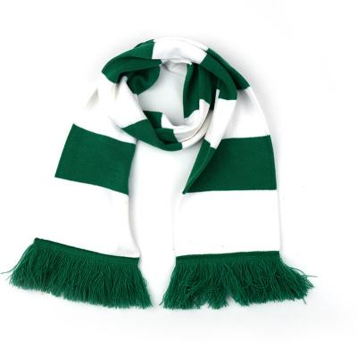 China Cheap Football Fans Long Acrylic Scarf Knitted Men Football Team Custom Fan Scarf for sale