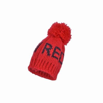 China JOINT Custom Baby Beanie Knitted Hat Cheapest Beanies Embroidered Beanie Hat Babies Boy Girl Red Soft Winter Hat for sale