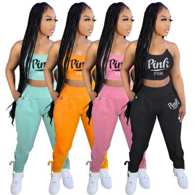 China 2022 New Arrival Women Summer Shorts Set Anti-Wrinkle 2 Piece Pink Printed Two Piece Set Casual Outfit Women's Sleeveless Tracksuits for sale