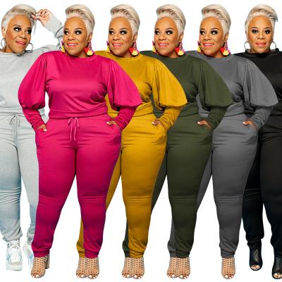 China 2021 New Arrival QUICK DRY Women's Oversized Tracksuits Loose Long Sleeve 5XL Plus Size Fall Outfits Clothing 2 Pieces Set For Fat Women for sale