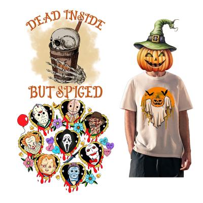 China Durable Custom Halloween New Design DTF Heat Transfer Costume Printed Wash & Protect Costume Tags for sale