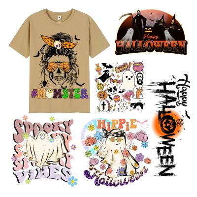 China Durable Halloween Washable Transfer Printing Clothing Printing Logo T-shirt Heat Transfer Printing Design for sale