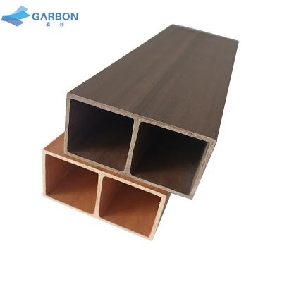 China Modern Easy To Install Wood Grain Indoor Plastic Log Tube Separation WPC Timber Pipe for sale