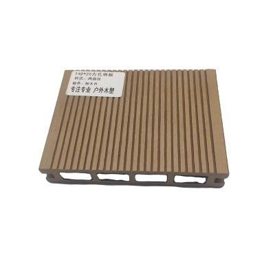 China Traditional WPC Tiles WPC Square Hole Decking Wood Plastic Composite Decking Flooring 145*25 for sale