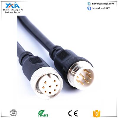 China Waterproof M12 boat plug and connector 3 m12 plug 4 5 6 8 12 pin ARRI Alexa Mini D-tap power cable for sale