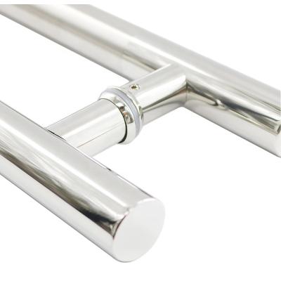 China Modern H Shape Glass Door Handle 304 Stainless Steel Matt Coating Hollow Glass Door Pull for sale