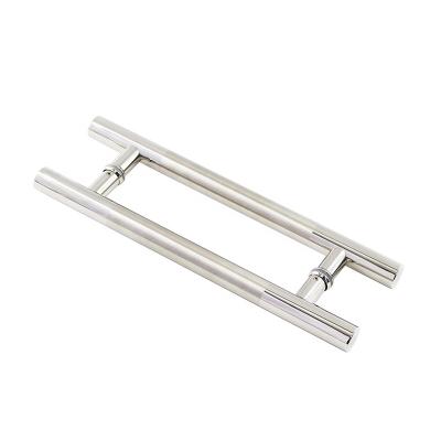 China Modern Round H Shaped Tube Handle Stainless Steel Door Handle Bathroom Glass Handle For Sliding Glass Door for sale