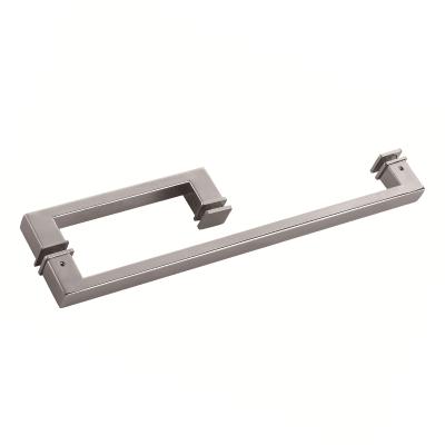 China Modern Glass Door Handle / G Type Double Side Door Pull Handle Square Glass Tube for sale