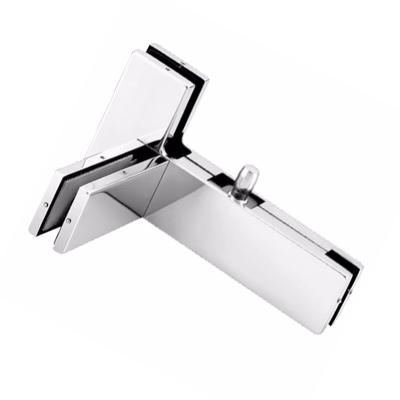 China Modern Top Fit Modern Stainless Steel Fin Tempered Glass Door Flange Bracket Pivot Fixture Frameless Top Mount Fixture for sale