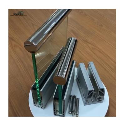 China Good Quality Modern U Channel Aluminum Glass Balustrade Frameless Shoe Base For Glass Balustrade for sale