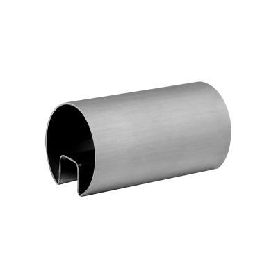 China Modern Stainless Steel Stair Railing Round Cover Rail Slot Tube for sale