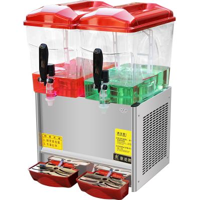 China 190430 Automatic Two Tanks 9.5 Gallon Beverage Dispenser Cold Fruit Juice Dispenser With Spit 18 L 750*470*740mm for sale