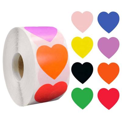 China Eco-friendly Custom Stickers Printing Label Heart Shape Colorful Stationery Sticker Labels Stiker Labels for Paper DIY Decoration Envelope for sale