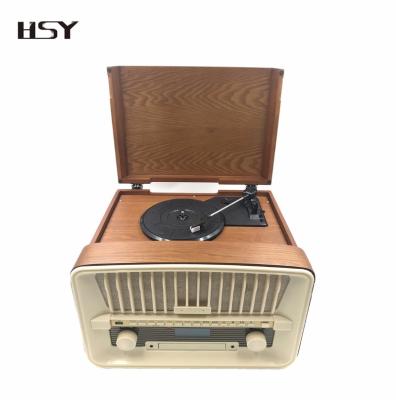 China Wooden CD DAB Phonograph Music Player Vinyl Record Player for sale