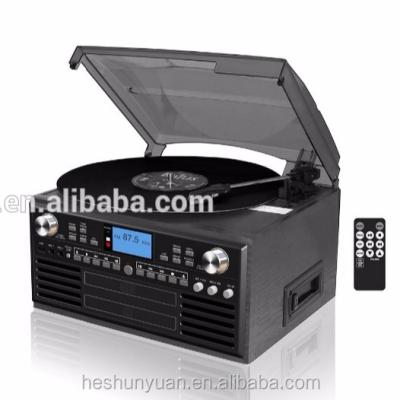 China Multiple 9 in 1 Multiple Turntable Player USB SD Vinyl Record Player with Radio Cassette and Phonograph Media Player for sale