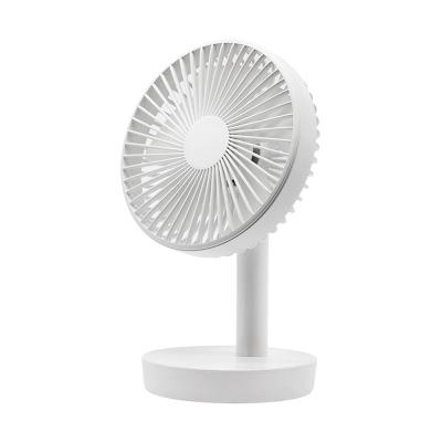 China White USB Charger 150 Degrees Shaking Small Portable Standing Cooling Electric DC Table Fan With Brushless Motor for sale